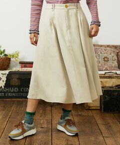 Jocomomola / ホコモモラ ロング・マキシ丈スカート | Pradera ピーチ起毛タックスカート