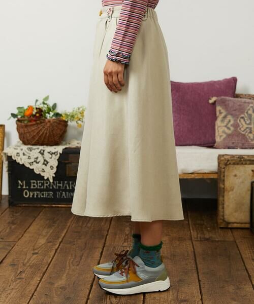 Jocomomola / ホコモモラ ロング・マキシ丈スカート | Pradera ピーチ起毛タックスカート | 詳細16
