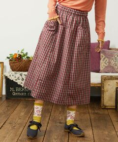 Jocomomola / ホコモモラ ロング・マキシ丈スカート | Sillin ギンガムチェック ギャザースカート