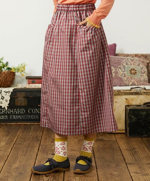 Jocomomola / ホコモモラ ロング・マキシ丈スカート | Sillin ギンガムチェック ギャザースカート | 詳細3