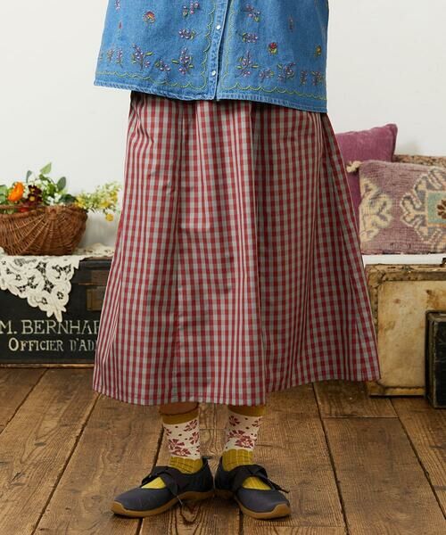 Jocomomola / ホコモモラ ロング・マキシ丈スカート | Sillin ギンガムチェック ギャザースカート | 詳細4