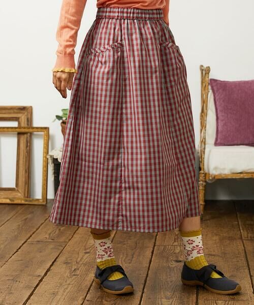Jocomomola / ホコモモラ ロング・マキシ丈スカート | Sillin ギンガムチェック ギャザースカート | 詳細5