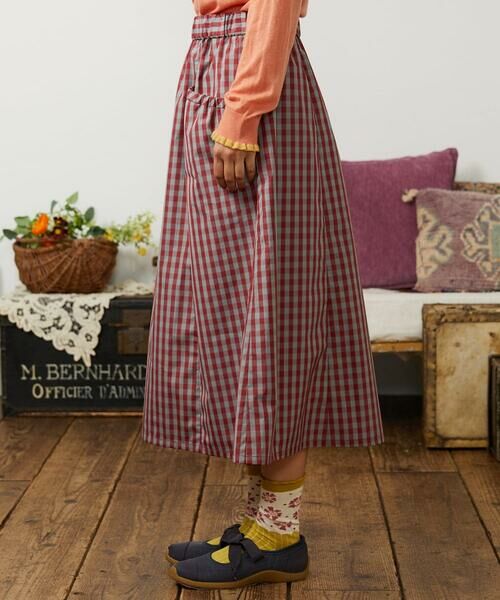 Jocomomola / ホコモモラ ロング・マキシ丈スカート | Sillin ギンガムチェック ギャザースカート | 詳細6