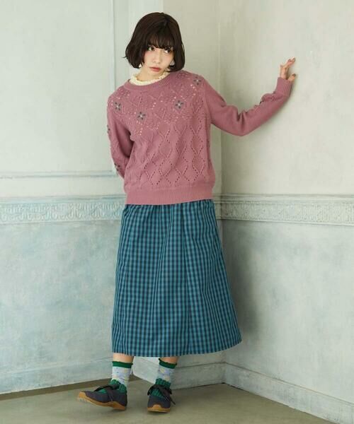 Jocomomola / ホコモモラ ロング・マキシ丈スカート | Sillin ギンガムチェック ギャザースカート | 詳細13