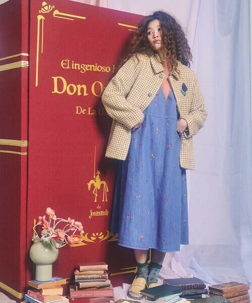 Jocomomola / ホコモモラ その他アウター | La escena inicial ジャカードハーフ丈コート | 詳細14