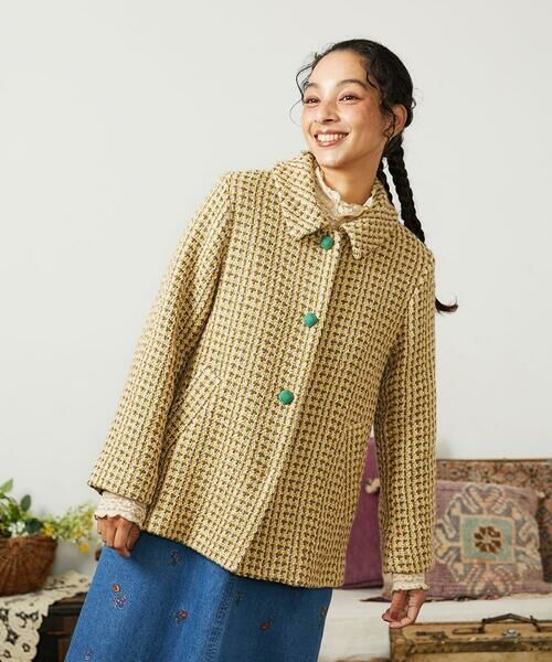 Jocomomola / ホコモモラ その他アウター | La escena inicial ジャカードハーフ丈コート | 詳細15