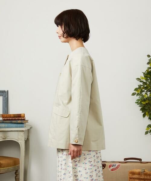 Jocomomola / ホコモモラ セットアップ | 裏地プリント  ノーカラーミドル丈コート | 詳細10