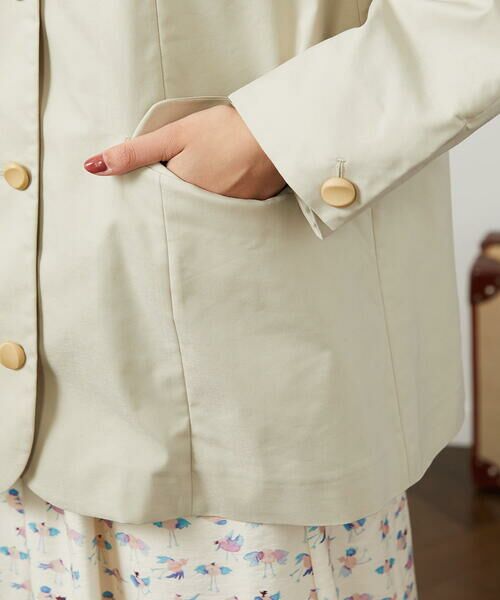 Jocomomola / ホコモモラ セットアップ | 裏地プリント  ノーカラーミドル丈コート | 詳細15