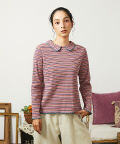 Jocomomola / ホコモモラ カットソー | Dentado ボーダー襟付きカットソー