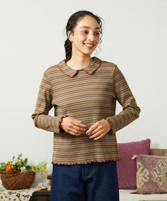 Jocomomola / ホコモモラ カットソー | Dentado ボーダー襟付きカットソー