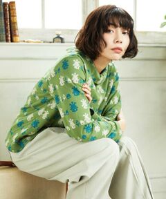 Jocomomola / ホコモモラ カットソー | Molino ロールカラーダブルジャカード総柄カットソー