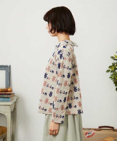 Jocomomola / ホコモモラ カットソー | Molino ロールカラーダブルジャカード総柄カットソー | 詳細7