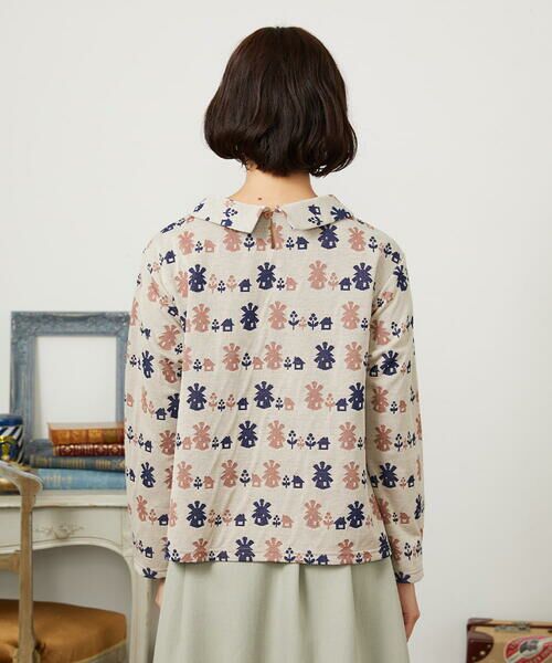 Jocomomola / ホコモモラ カットソー | Molino ロールカラーダブルジャカード総柄カットソー | 詳細8