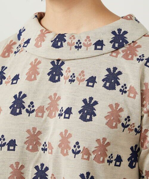 Jocomomola / ホコモモラ カットソー | Molino ロールカラーダブルジャカード総柄カットソー | 詳細9
