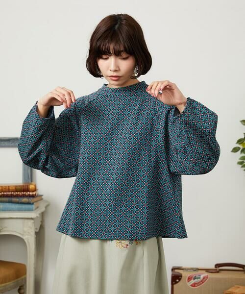 Jocomomola / ホコモモラ カットソー | Armadura de flores ジャカードカットソー（ネイビー）