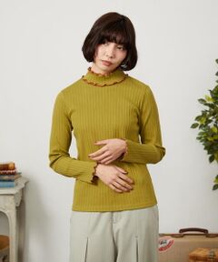 Jocomomola / ホコモモラ カットソー | 【2WAY】Tierras de cuitivo フラワー刺繍ハイネックカットソー