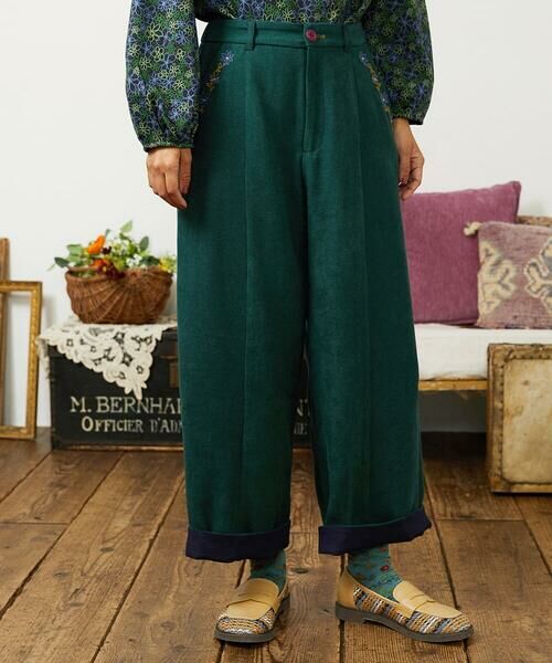 Jocomomola / ホコモモラ その他パンツ | Pradera ピーチ起毛ワイドパンツ | 詳細14