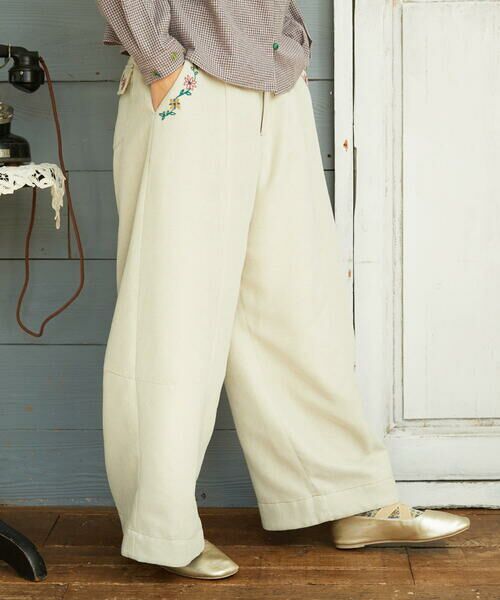 Jocomomola / ホコモモラ その他パンツ | Pradera ピーチ起毛ワイドパンツ | 詳細15