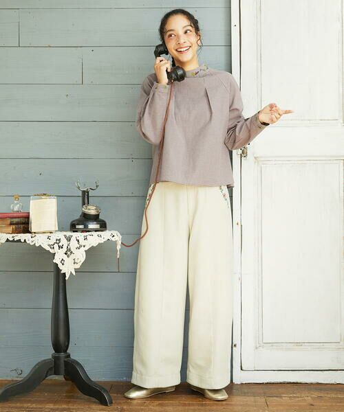 Jocomomola / ホコモモラ その他パンツ | Pradera ピーチ起毛ワイドパンツ | 詳細16