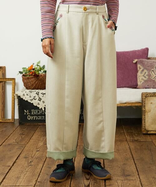 Jocomomola / ホコモモラ その他パンツ | Pradera ピーチ起毛ワイドパンツ | 詳細25