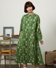 Jocomomola / ホコモモラ ロング・マキシ丈ワンピース | Molino ダブルジャカード総柄ワンピース