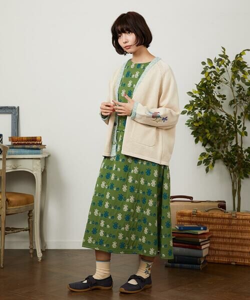 Jocomomola / ホコモモラ ロング・マキシ丈ワンピース | Molino ダブルジャカード総柄ワンピース | 詳細3