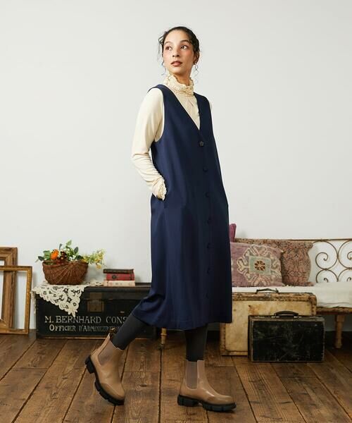 Jocomomola / ホコモモラ ロング・マキシ丈ワンピース | ポンチストレッチワンピース | 詳細1