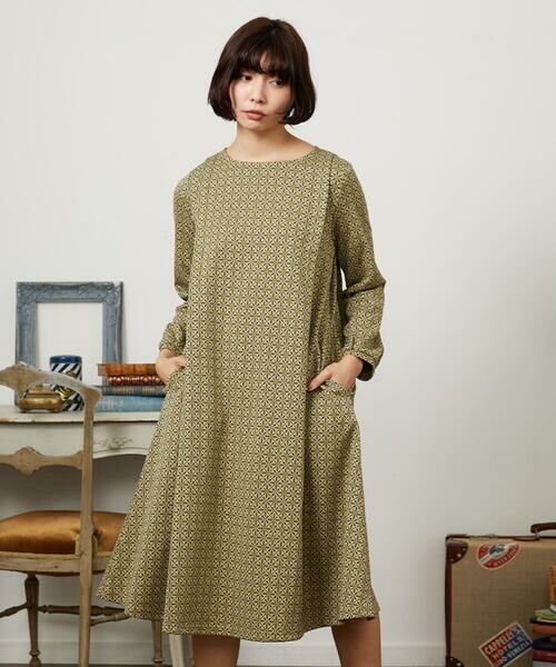 Jocomomola / ホコモモラ ロング・マキシ丈ワンピース | Armadura de flores ジャカードワンピース（ベージュ）