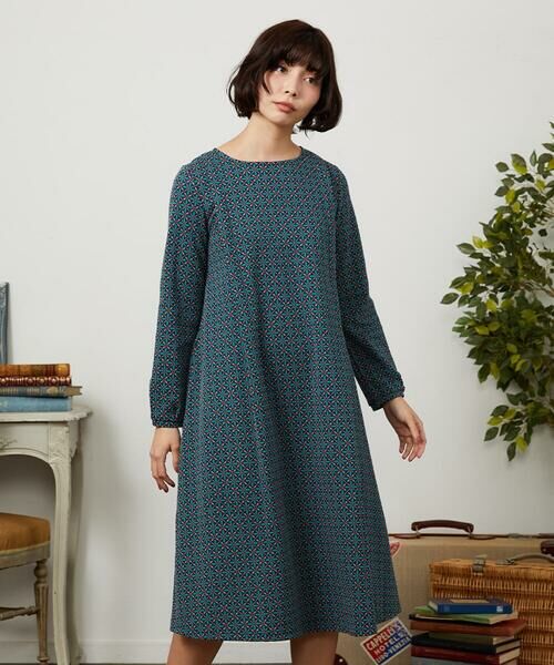 Jocomomola / ホコモモラ ロング・マキシ丈ワンピース | Armadura de flores ジャカードワンピース（ネイビー）