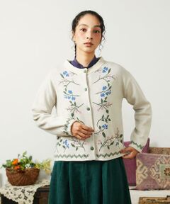 Jocomomola / ホコモモラ セットアップ | El galgo フラワーモチーフニットカーディガン