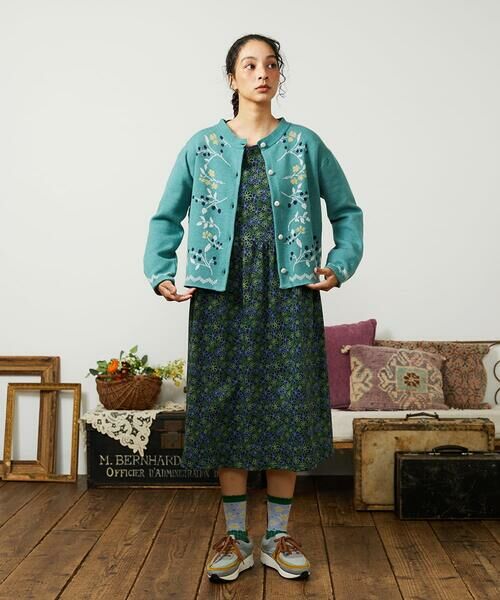 Jocomomola / ホコモモラ セットアップ | El galgo フラワーモチーフニットカーディガン | 詳細2