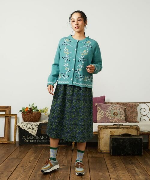 Jocomomola / ホコモモラ セットアップ | El galgo フラワーモチーフニットカーディガン | 詳細3