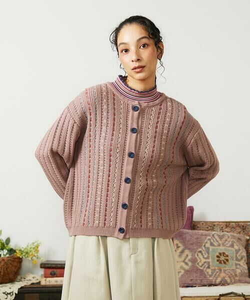 Jocomomola / ホコモモラ カーディガン・ボレロ | Escalera 刺繍ニットカーディガン | 詳細1