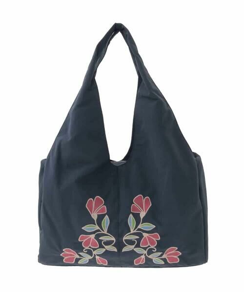 Jocomomola / ホコモモラ トートバッグ | フラワー刺繍ナイロントートバッグ | 詳細10