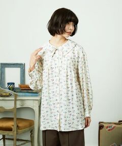 Jocomomola / ホコモモラ シャツ・ブラウス | Palminos ビックカラー鳥プリントロングブラウス