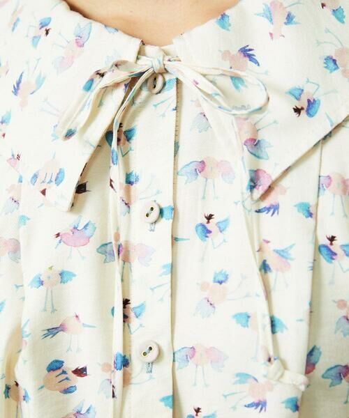 Jocomomola / ホコモモラ シャツ・ブラウス | Palminos ビックカラー鳥プリントロングブラウス | 詳細10