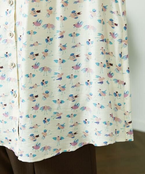 Jocomomola / ホコモモラ シャツ・ブラウス | Palminos ビックカラー鳥プリントロングブラウス | 詳細13