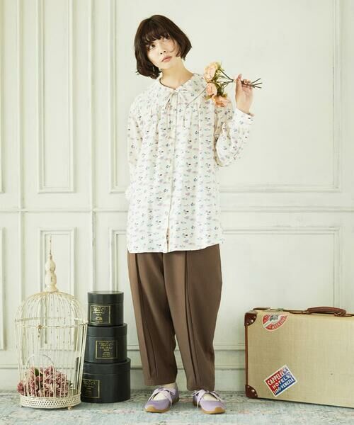 Jocomomola / ホコモモラ シャツ・ブラウス | Palminos ビックカラー鳥プリントロングブラウス | 詳細6