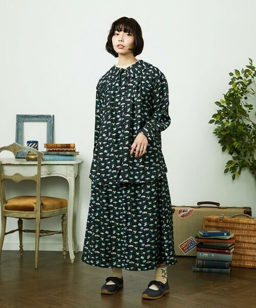 Jocomomola / ホコモモラ シャツ・ブラウス | Palminos ビックカラー鳥プリントロングブラウス | 詳細16