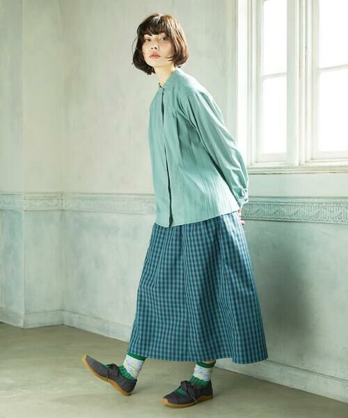 Jocomomola / ホコモモラ シャツ・ブラウス | Tejido ドッキングスタンドカラーブラウス | 詳細3