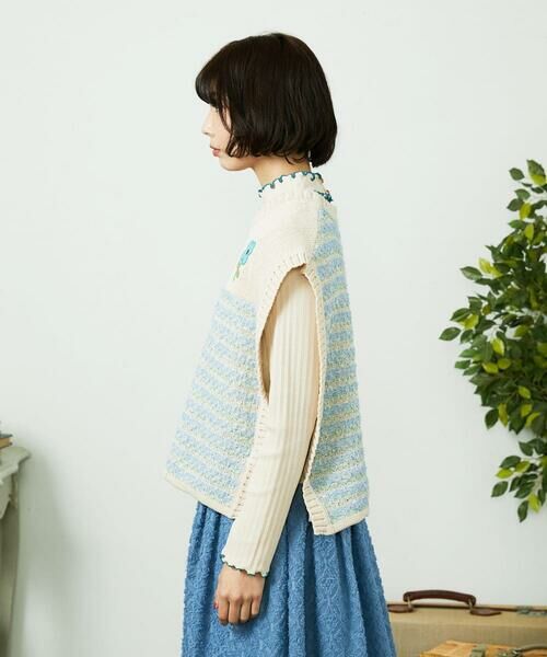 Jocomomola / ホコモモラ ベスト | Nide de pajaro ファンシーヤーンニットベスト | 詳細11