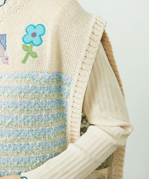 Jocomomola / ホコモモラ ベスト | Nide de pajaro ファンシーヤーンニットベスト | 詳細14