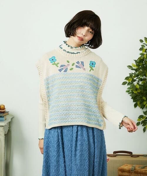 Jocomomola / ホコモモラ ベスト | Nide de pajaro ファンシーヤーンニットベスト | 詳細5