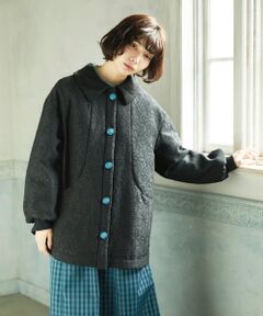 Jocomomola / ホコモモラ その他アウター | Ｌinea ジャカード 中綿入りコート