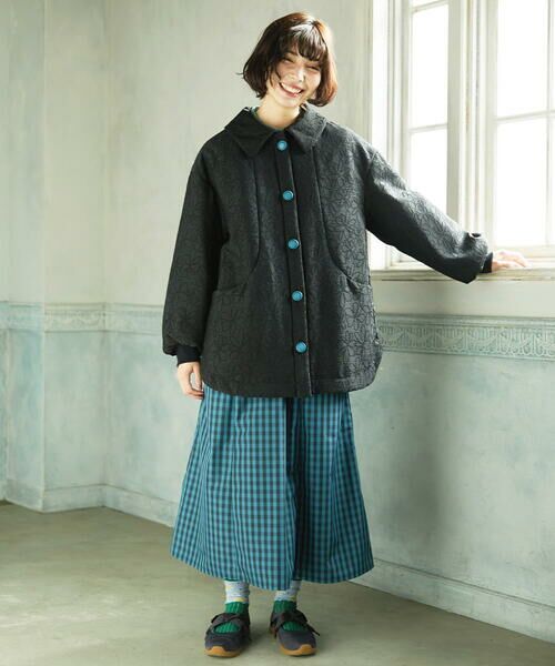 Jocomomola / ホコモモラ その他アウター | Ｌinea ジャカード 中綿入りコート | 詳細3