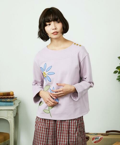 Jocomomola / ホコモモラ カットソー | Palominos flor フラワーアップリケカットソー | 詳細1