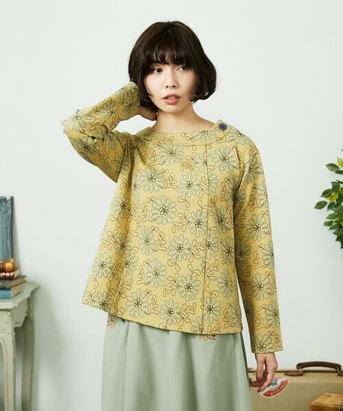 Jocomomola / ホコモモラ カットソー | Crisantemo curvo フラワー総刺繍カットソー | 詳細1