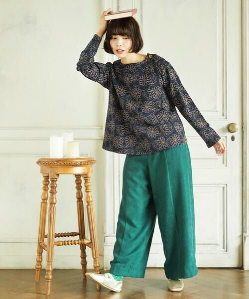 Jocomomola / ホコモモラ カットソー | Crisantemo curvo フラワー総刺繍カットソー | 詳細11