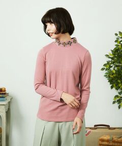 Jocomomola / ホコモモラ カットソー | ベアスムース 配色フラワー刺繍カットソー