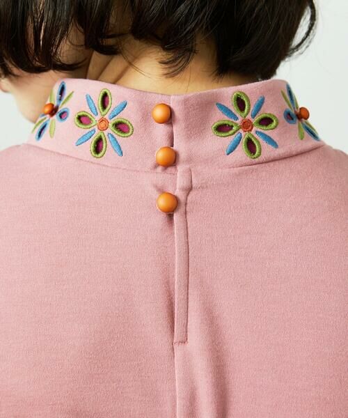 Jocomomola / ホコモモラ カットソー | ベアスムース 配色フラワー刺繍カットソー | 詳細2